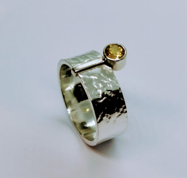Bague argent "dentelle" Citrine T56 – Image 2