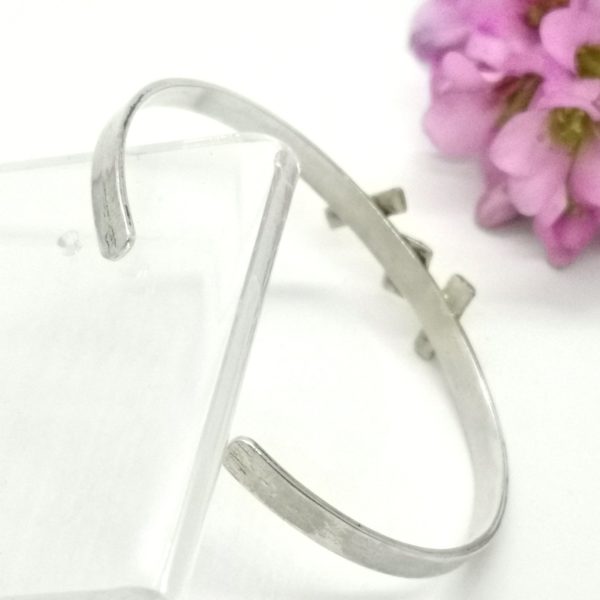 Bracelet argent et barrettes feuilles d'or – Image 5