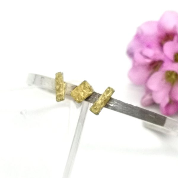 Bracelet argent et barrettes feuilles d'or – Image 3