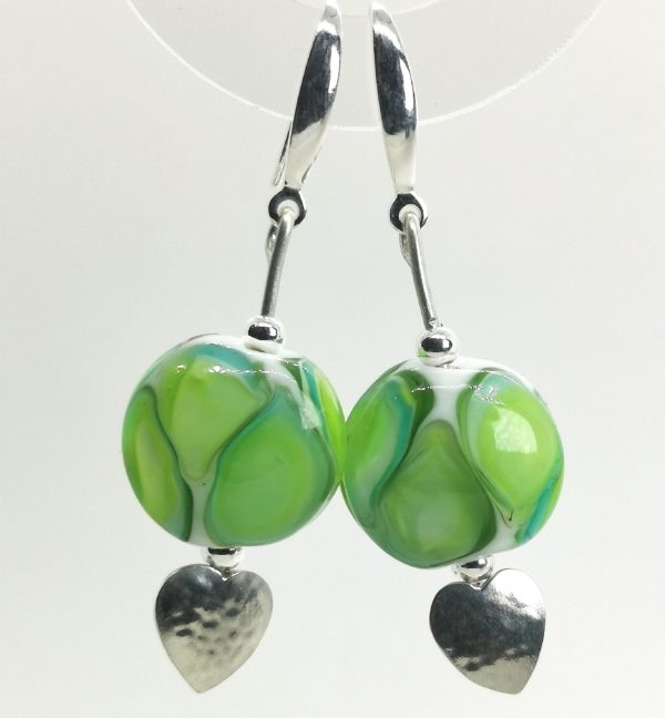 Boucles d'oreilles "amour de perle" argent et verre de murano – Image 2