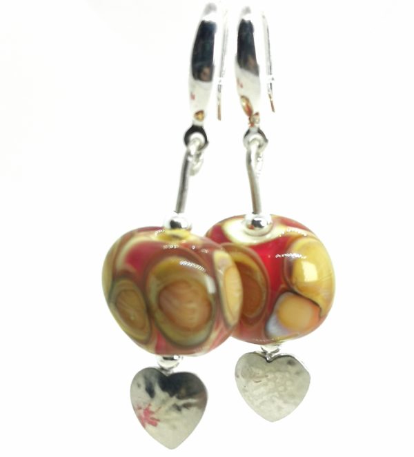 Boucles d'oreilles  "amour de perle" argent 925 et verre de murano rose dorée – Image 2