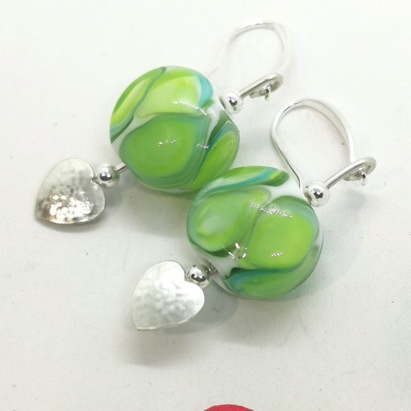 Boucles d'oreilles "amour de perle" argent et verre de murano – Image 5